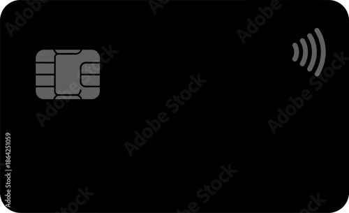 Black credit card with sim chip and nfc technology