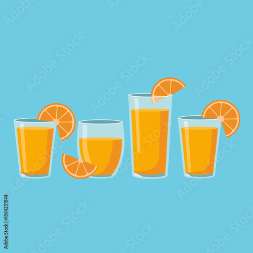 Orange Juice in Glasses Illustration