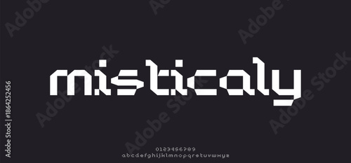 Creative modern rounded alphabet font. Digital abstract futuristic, logo, music, sport, minimal technology typography. Simple numeric vector illustration