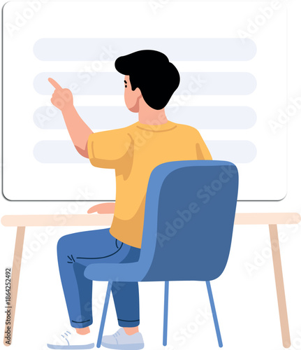 Man Pointing at Whiteboard