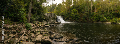 Panorama Of Abrams Falls In Great Smoky Mountains