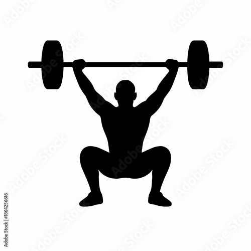 Man Lifting Weights In Squat Position