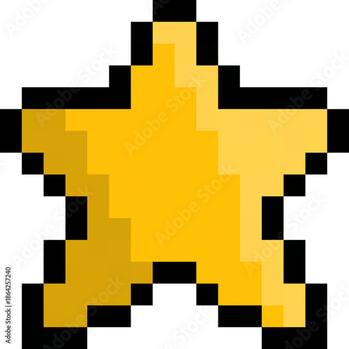 A 16x16 pixel art star in color