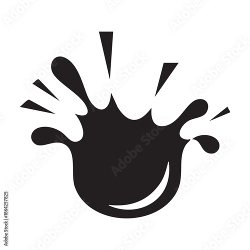 Splashing liquid drop black silhouette symbol icon graphic abstract shape vector