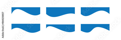 Collection of dividers shape templates. Modern separator header for website and app. Curve lines, wave collection of abstract design element for top and bottom page web site.