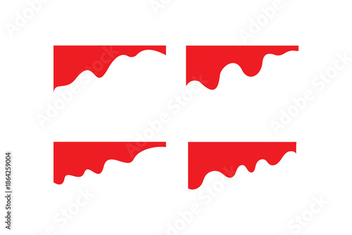 Collection of dividers shape red templates .Red curve top headline. banner header. Collection of wavy decorative border for web design element vector. Website divider border vector illustration.