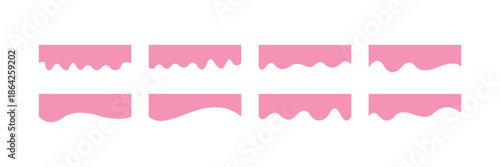 Set of abstract border shapes and dividers with wave curves. Ideal for web templates, presentations, graphic projects, or UI components. Curved border shape, dividers Shapes for website design