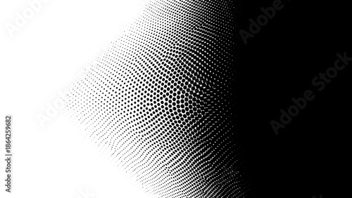 Monochromatic abstract background with a flowing digital grid pattern, creating a compelling visual gradient from luminous white to profound black, perfect for modern design projects