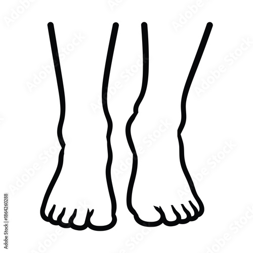 A human foot line art isolated