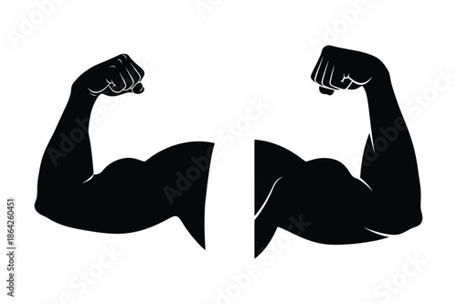 silhouette of a power man arm vector art