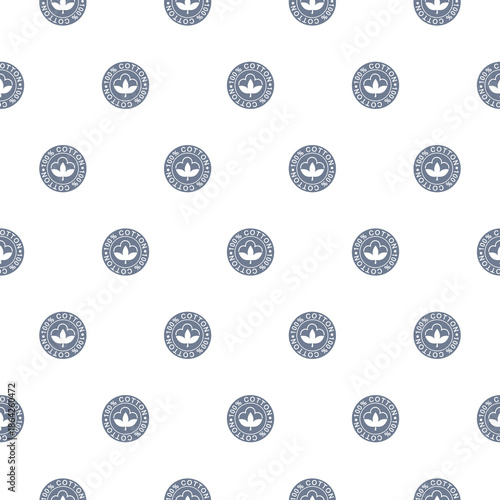 100 percent cotton seamless pattern isolated on white background