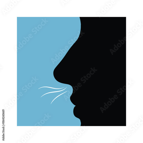 silhouette of a woman Wind Face icon vector