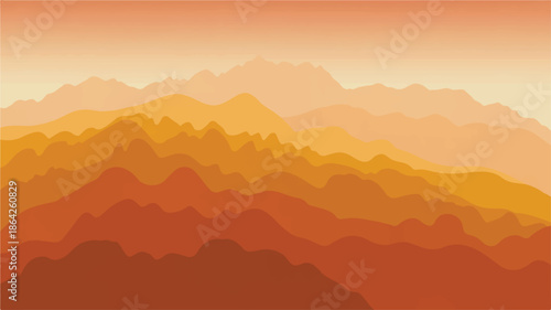 abstractorangemountainrangelandscape