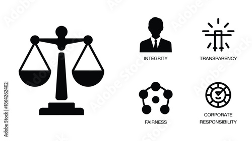 Business Ethics Icon Set