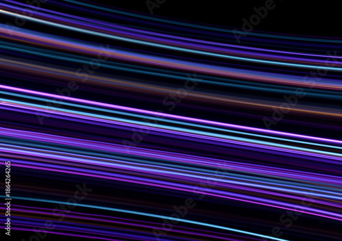 A long exposure photograph. Light painting photography, vibrant fairy lights in parallel lines and streaks against a black background