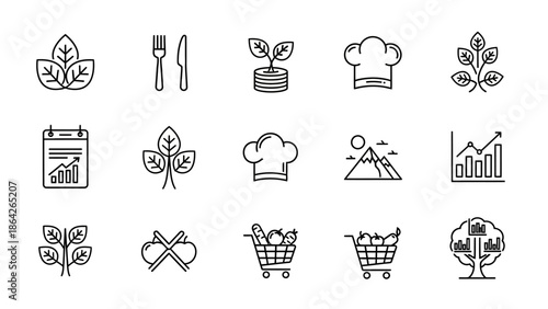 Set of vector flower icons for business web design and internet symbol illustration