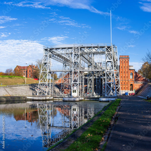 Boat Lifts on the Canal du Centre in Belgium, a world heritage site. In the picture the oldest, Houdeng-Goegnies lift number one.