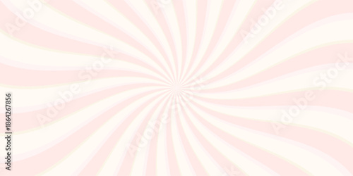 Pink ice cream and candy swirl background, lollipop vortex patterns intermixed with strawberry and circus elements. Retro spiral design. vector illustration