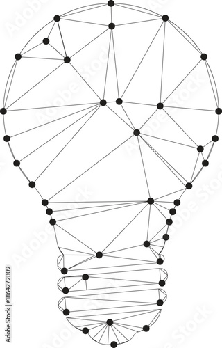 Abstract Light Bulb Made of Connected Lines and Dots Symbolizing Innovation and Creative Ideas Vector