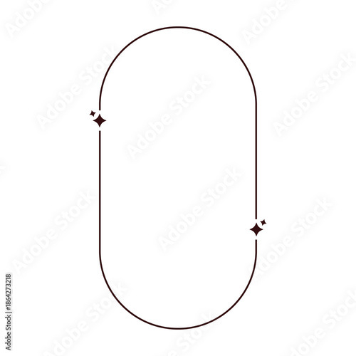 Elegant Oval Frame with Sparkle Accents Minimalist Border Design