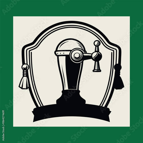 Beer tap monochrome style drawing vector