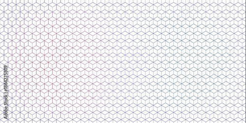 colorful hexagonal line wide pattern design banner
