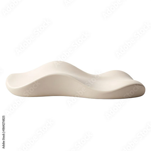 Abstract Cream Wavy Podium 3D Render for Wellness and Beauty Product Mockup