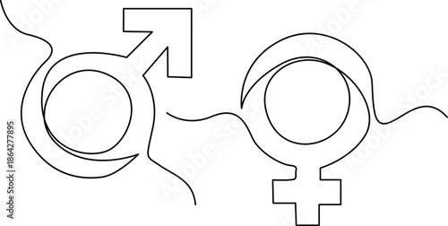 Gender symbols interconnected Vector