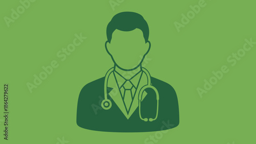 Doctor Icon with Stethoscope Medical Professional Symbol.