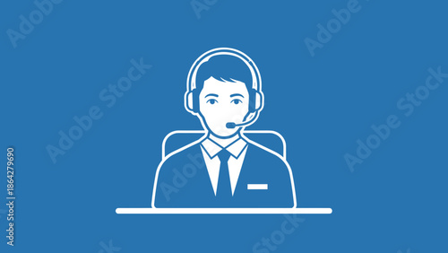 Customer service representative wearing a headset and suit 3.