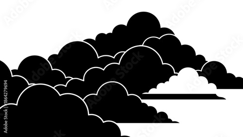 Dark Cumulus Clouds Against White Sky.