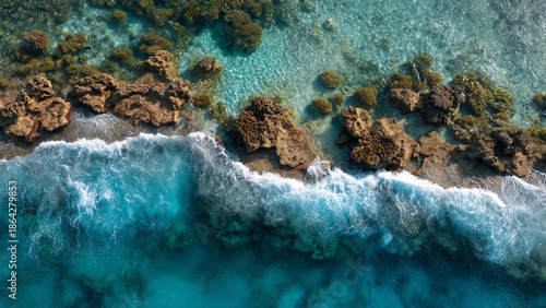 Reef lagoon edge Aerial View