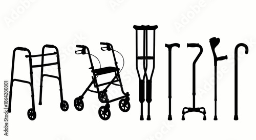 Doctor and patient consultation silhouette icon on white background