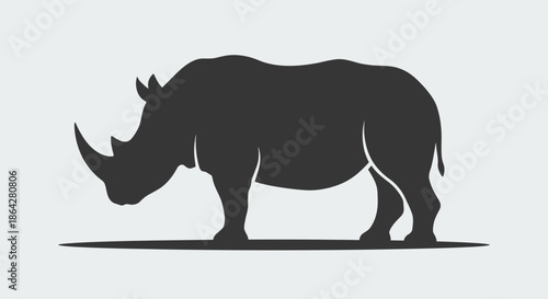 Rhinoceros silhouette icon on light background