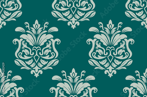 Damask seamless repeat element pattern. Beautiful luxury vintage floral damask vector illustration. Design for wallpaper, decorative, texture, textile, ornament, wrapping, shirts, clothing