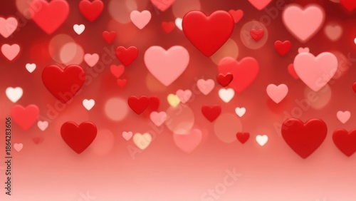 Wallpaper Mural Magical Background of Floating Red and Pink 3D Hearts with Soft Bokeh Lighting for Valentine's Day and Romantic Concepts Torontodigital.ca