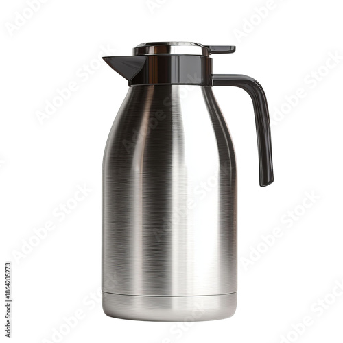 Wallpaper Mural PNG of Sleek stainless steel thermal carafe with a modern design, perfect for hot beverages. Torontodigital.ca