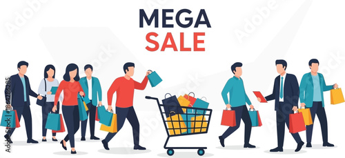 Mega sale label premium vector for marketing campaign
