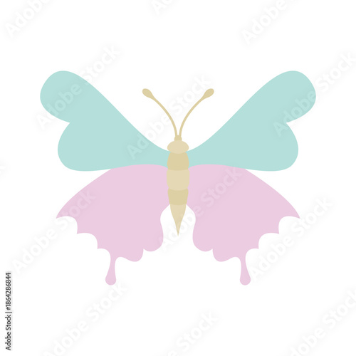 Butterfly icon in trendy flat design