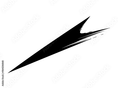 Abstract Black Brush Stroke Dynamic Graphic Design Element for Modern Visuals and Designs