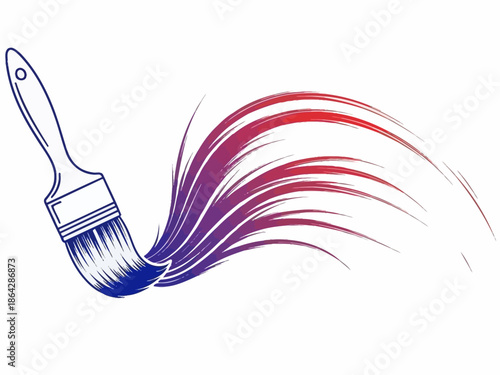 Paintbrush Stroke Artistic Illustration of a Creative Design Element