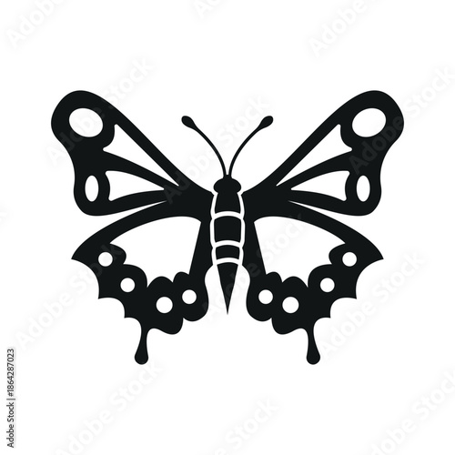 Butterfly icon in trendy flat design