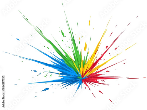 Colorful splash explosion of vibrant paints, perfect for creative design projects and artistic expressions