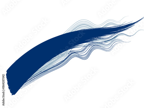 Abstract Blue Brushstroke on White A Dynamic Graphic Element for Design and Art