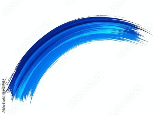 Abstract blue brushstroke curving upwards, creating a vibrant, dynamic graphic element