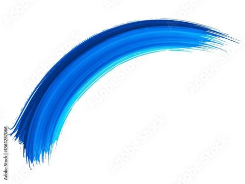 Abstract Blue Brushstroke on White Background Artistic Design Element for Creative Projects