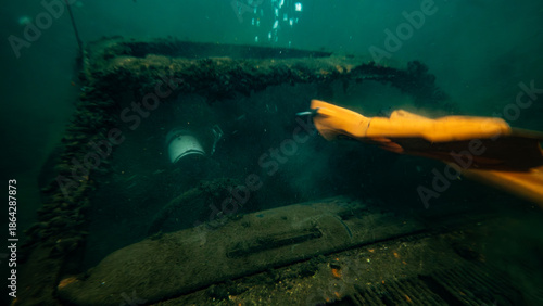 Scuba diving in the lake in UK