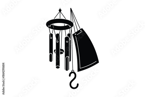 Decorative Garden Wind Chime Silhouette Icon