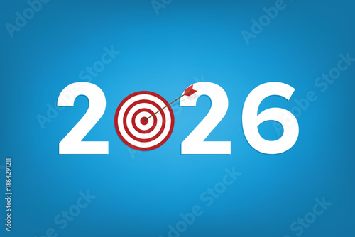 Business target concept for a year 2026