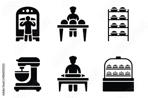 Professional Bakery and Commercial Kitchen Equipment Icons